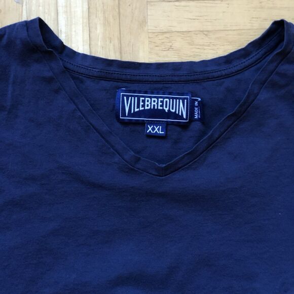 Vilebrequin Cotton T Shirt Mens XXL Blue Crew Short Sleeve Beach Short Sleeve - Picture 4 of 9
